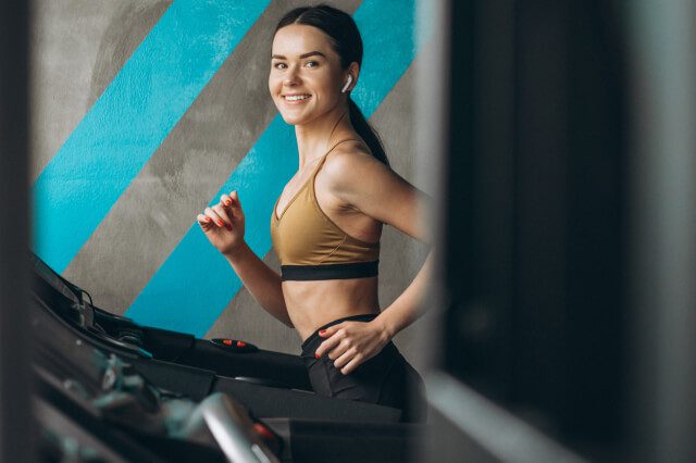 Stock image of running at a treadmill